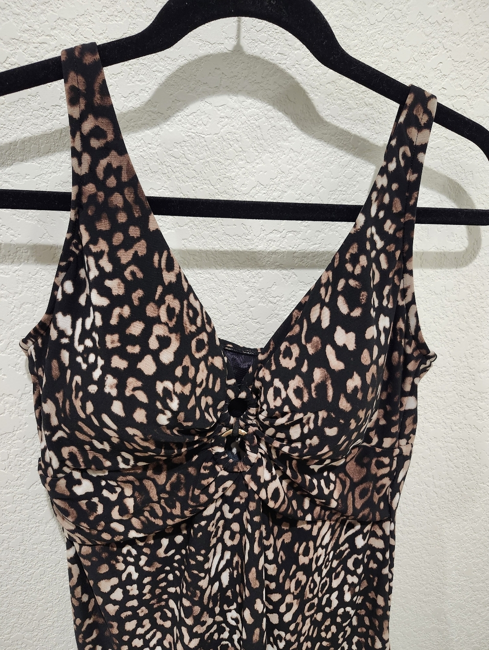 Trimshapper Size 14 Animal Print Lined Tankini Swim Top - Picture 2 of 5